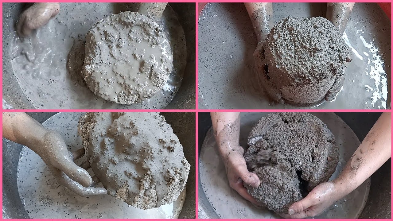 dusty dipping altert ⚠️ non stop dipping & crumbling in water | asmr sand cement | oddly satisfying