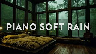 6 Hours Relaxing Sleep Piano Music with Rain Sounds on the Windows,