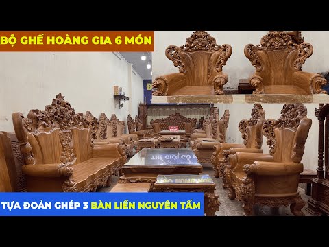 Video Bộ Ghế Hoàng Gia Nguyên Khối 6 Món Hàng Đục Tay Siêu... - youtube