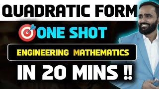 QUADRATRIC FORM|ONE SHOT |ENGINEERING MATHEMATICS|PRADEEP GIRI SIR