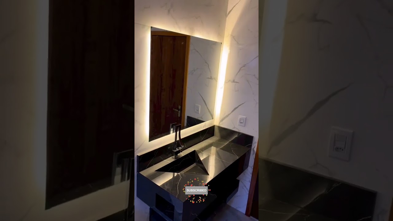 totally different look!! black high gloss tiles use in washbain 