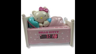 Hello Kitty Sleeping In Bed Digital Radio Alarm Clock w/ Light KT2052 Sanrio