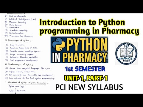 Introduction of Python Programming for ﻿ Pharmaceutical Sciences, Unit 1, Part 1