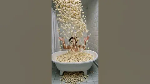 Watch the video about Popcorn Bathtub Fun simple compose #baby #ihavethisthingwithplants #cat #theothersideofmakebelieve