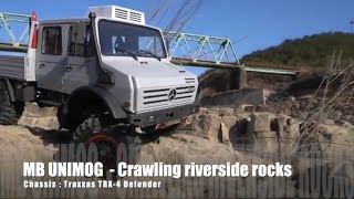 Mercedes Benz Unimog 2010 | TRX-4 Off Road #3 | Crawling riverside rocks
