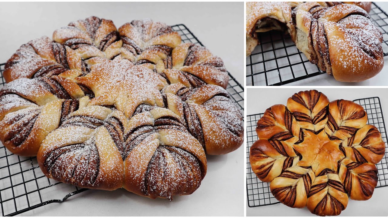 معجنات/بريوش النوتلا الايطالي هشه جداا ولذيذه وطريقتها جديده جربوها هتعجبكم اوي😋👍Nutella flower