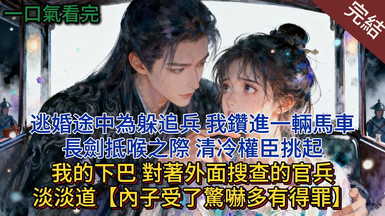 逃婚途中為躲追兵 我鑽進了一輛奢華馬車 長劍抵喉之際那清冷權臣卻挑起我的下巴對外面搜查的官兵淡淡道：“內子受了驚嚇，多有得罪”那一夜我莫名成了當朝首輔的夫人
