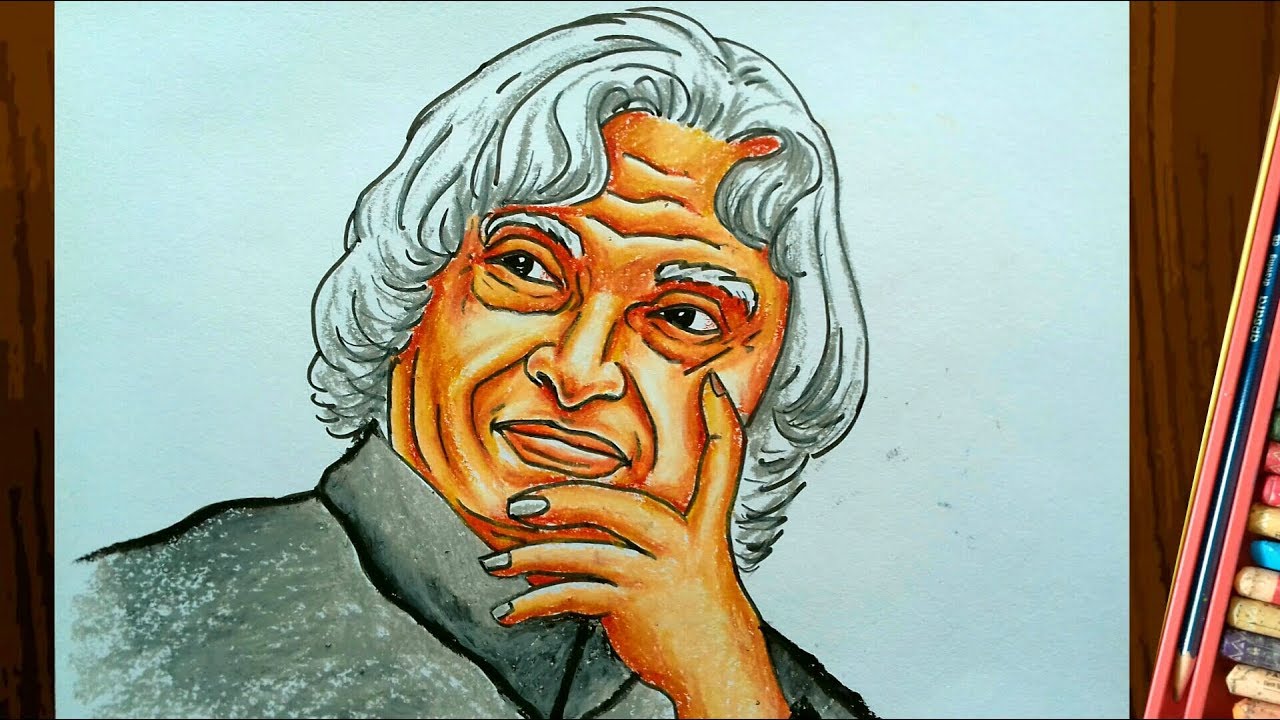 Pencil Paper Portrait sketch A P J Abdul Kalam Size A3 Size