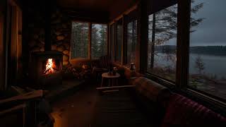 Calm and Relaxation in Cabin House with Rain Falls and Rain Sounds helps to Fall Asleep