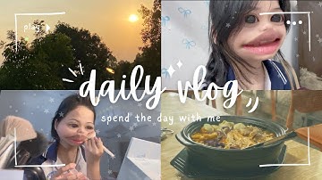 Daily Vlog ‎𖤐 | 1 ngày của học sinh cấp 3, grwm, nấu ăn, học bài,.. | ‧₊˚🖇️✩ ₊˚🎧⊹♡
