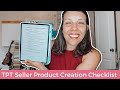 The TPT Seller’s Product Creation Checklist (My Product Creation Workflow!)