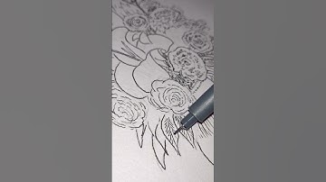 Inking a Bouquet of Flowers 💐✒️ | Ink Art