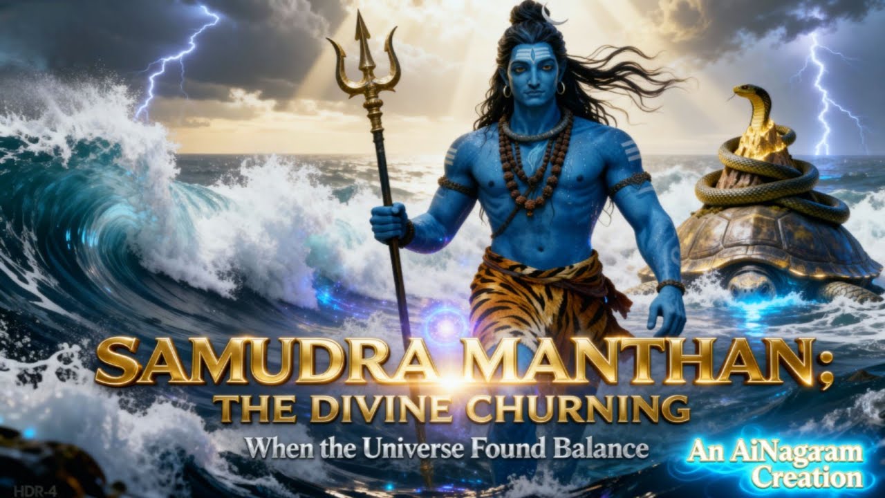 🔱 Samudra Manthan – The Divine Churning | Lord Shiva Cinematic Film | AiNagaram
