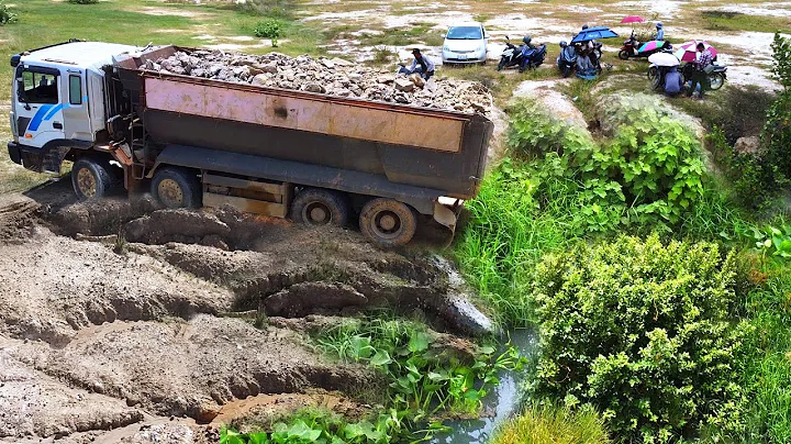 First Start Amazing PROJECT!! LANDFILL Delete Deep Land Use SHANTUI C3 Bulldozer & 25Ton Truck.
