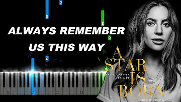 Lady Gaga - Always Remember Us This Way (from A Star Is Born) Piano Tutorial