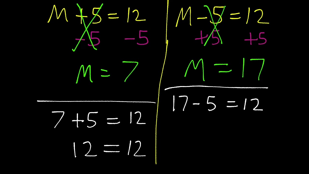Solving Equations by Adding or Subtracting - YouTube