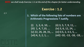 Arithmetic Progression Exercise 1.2 Q.1  video 1