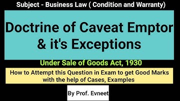 Doctrine of Caveat Emptor & it