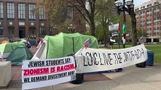Pro-Palestinian protesters set up tents on University of Michigan campus