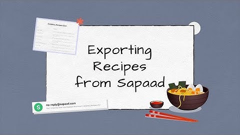 Exporting Recipes from Sapaad | IM023 | Sapaad Academy