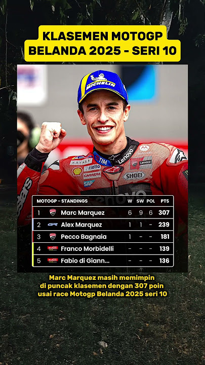 Klasemen MotoGP 2025 Terbaru Hari Ini Usai MotoGP Belanda 2025 Seri 10