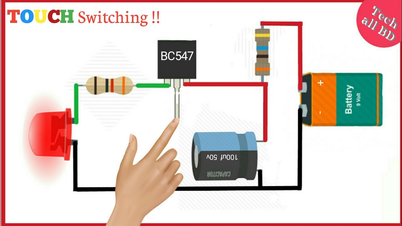 How to make LED Touch switching light circuit? - YouTube