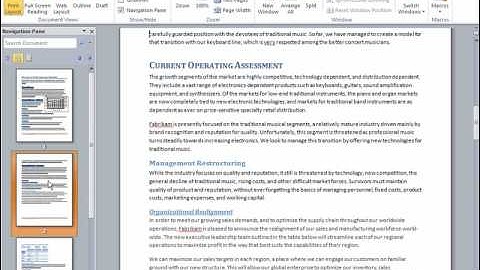 Create a Document Map with Word 2010