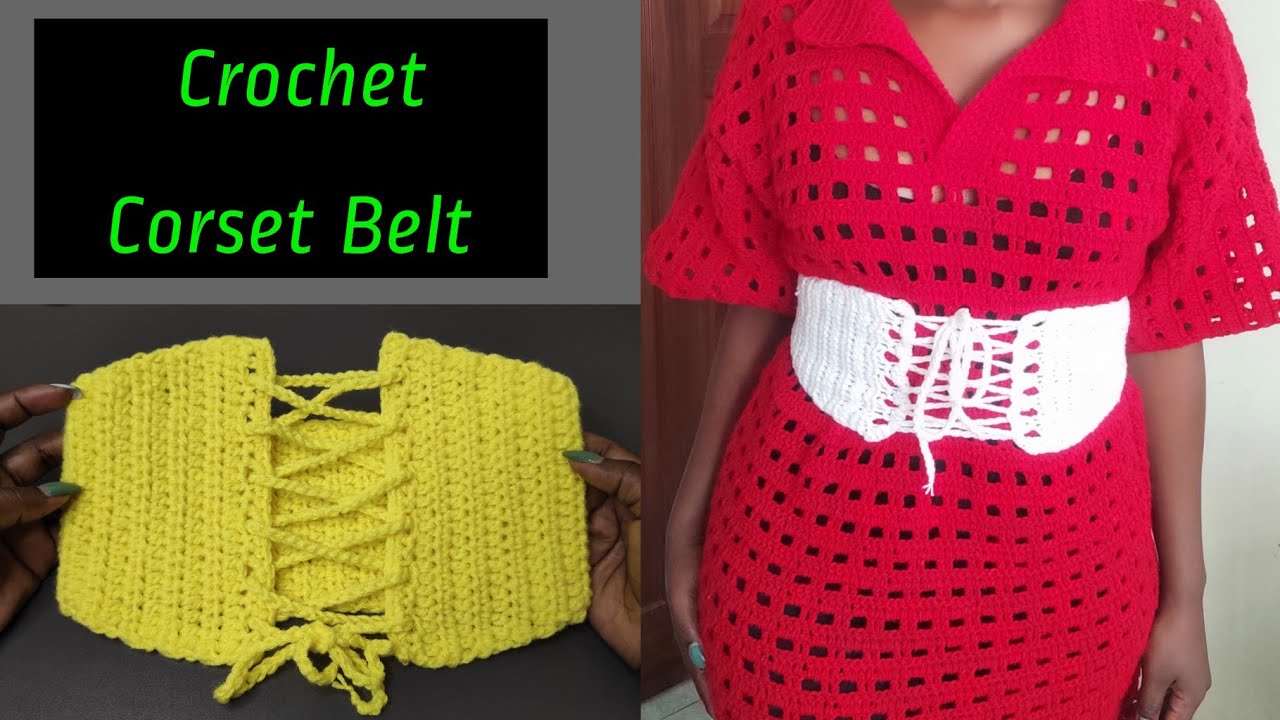 Простой пояс-корсет крючком