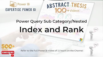 Mastering Power BI and Power Query- Sub Category Rank and Index