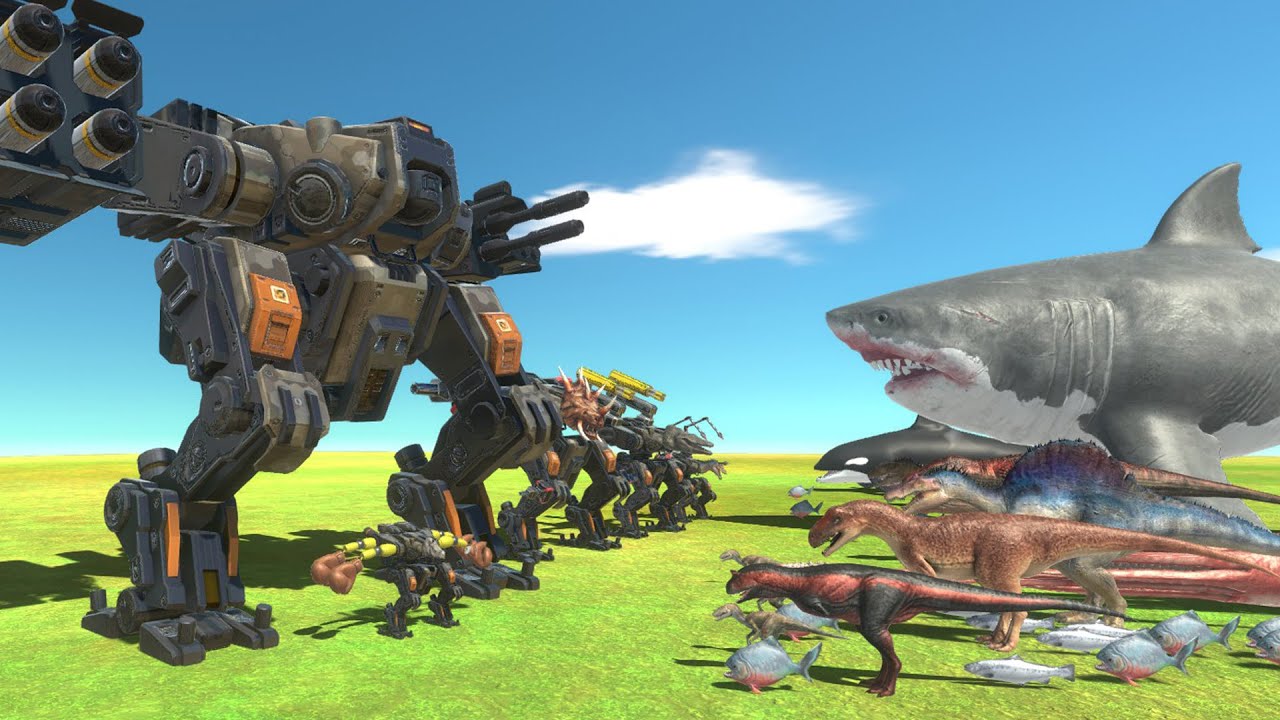 B.O.S.S War - Aquatics + Dinosaurs VS B.O.S.S Team - Animal Revolt Battle Simulator