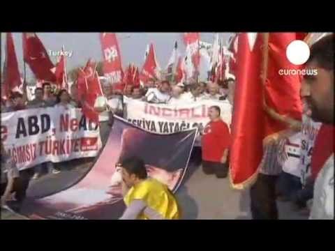 По всему миру проходят протесты против вторжения в Сирию (euronews, 30.08.2013)