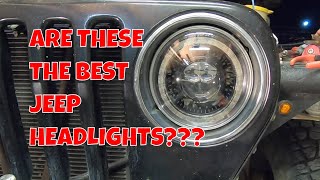 New 7' Round Jeep LED Headlights By HWSTAR These Are So Cool!!!!