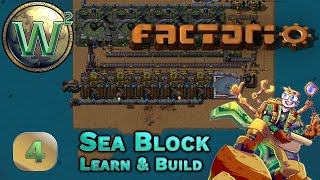 Factorio Sea Block Learn & Build - Mud & Landfill - Let's Play - Episode 4