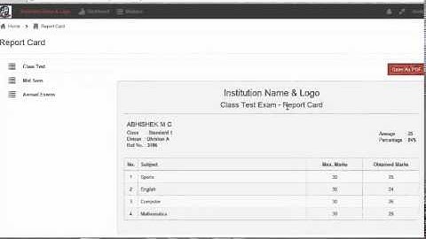 Report card & Assessments | Parent Portal Classe365