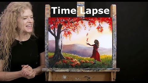 TIME LAPSE - Leer hoe je herfstbladeren vangt met acrylverf - Stap-voor-stap landschapstutorial