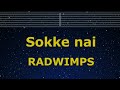 Karaoke♬ Sokkenai - RADWIMPS 【No Guide Melody】 Instrumental, Lyric Romanized