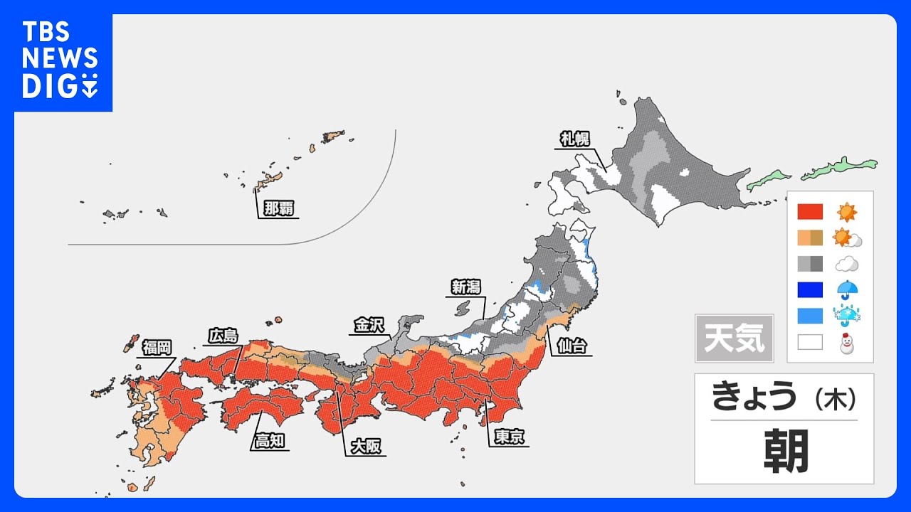 晴れても風強く　花粉の飛散増加　北日本は午前を中心に雨や雪｜TBS NEWS DIG