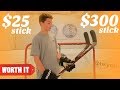 $25 HOCKEY STICK VS $300 HOCKEY STICK!