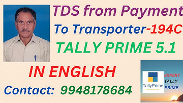 240. TDS on Payment to Transporters  194C in Tally Prime 5.1 | ENGLISH | Expert Tally Prime
