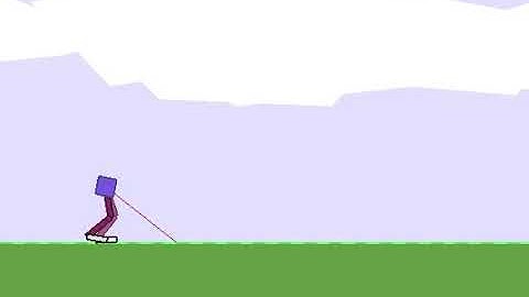 Robot with feet - No Ankle Control - Box2D simulation