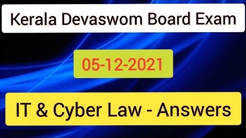 KDRB exam Cochin devasom board -IT and cyber law Answers