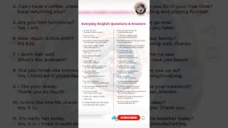 Everyday English Questions &amp; Answers 🗣️ | Daily Spoken English Practice