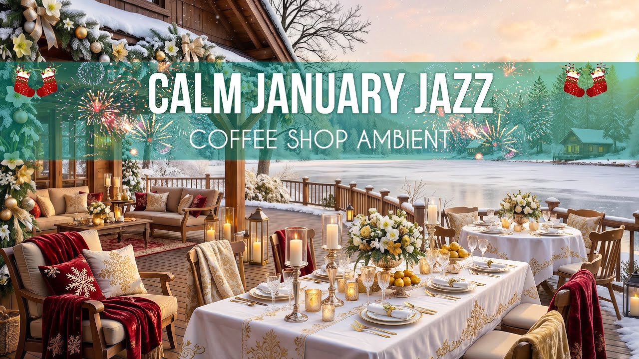 Winter Coffee Shop Outdoor Jazz Cafe ☕❄️ | Smooth Cozy Calm Jazz, Relaxing Music for Work