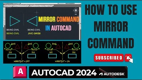 How to Mirror Objects in AutoCAD 2024 | How to use Mirror Command in AutoCAD