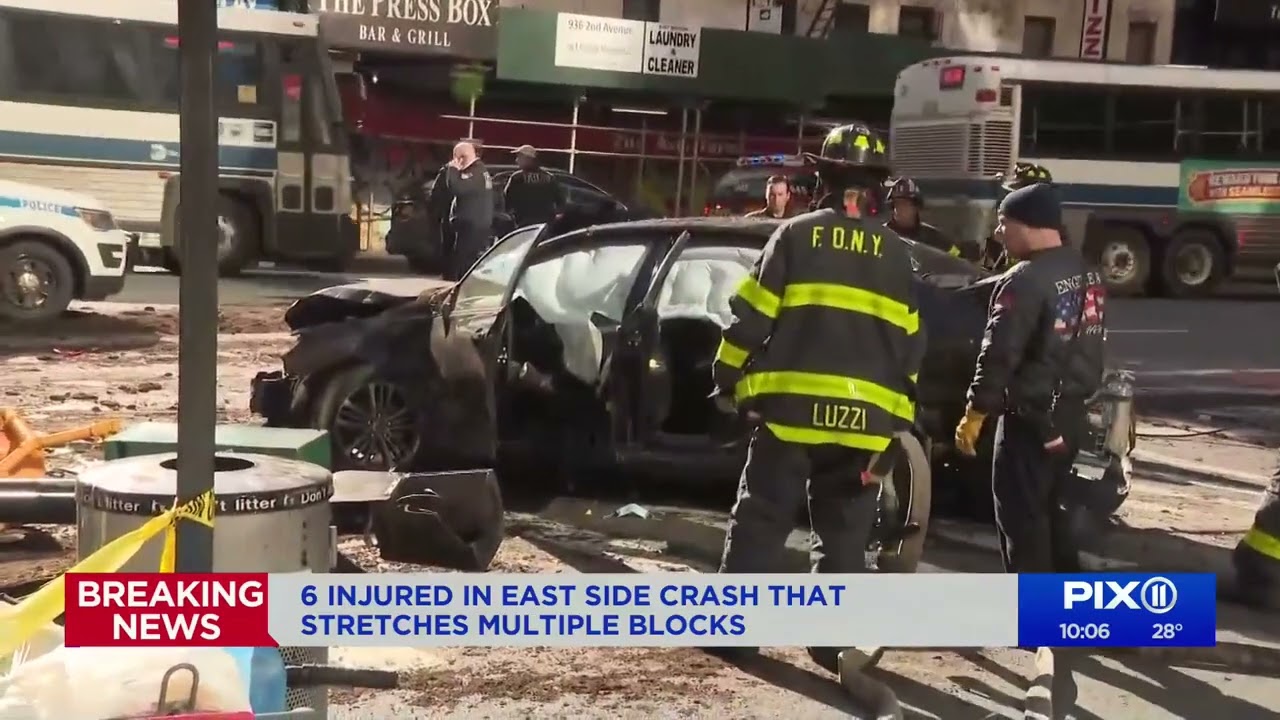 6 injured in East Side crash that damaged outdoor dining area, fruit stand