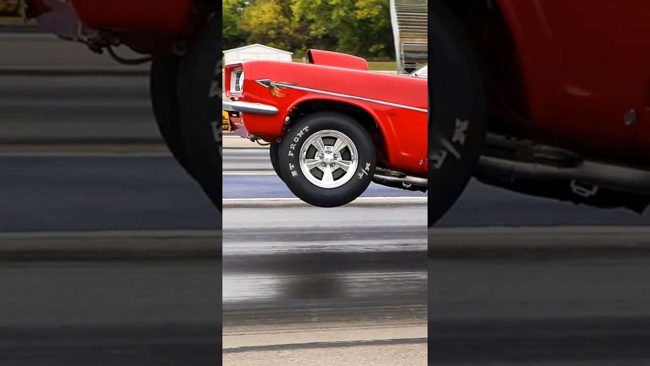 🐯🔥PONCHO POWER! '63 LEMANS STREET LEGAL! #shorts #car #nostalgia  #wheelie #dragrace