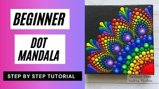 Famous Rainbow dot mandala canvas painting Tutorial! Profile
