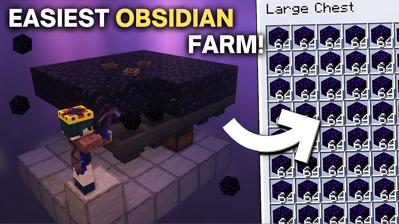 BEST 1.21+ Obsidian Farm Minecraft Tutorial - 1900+/HR! - YouTube