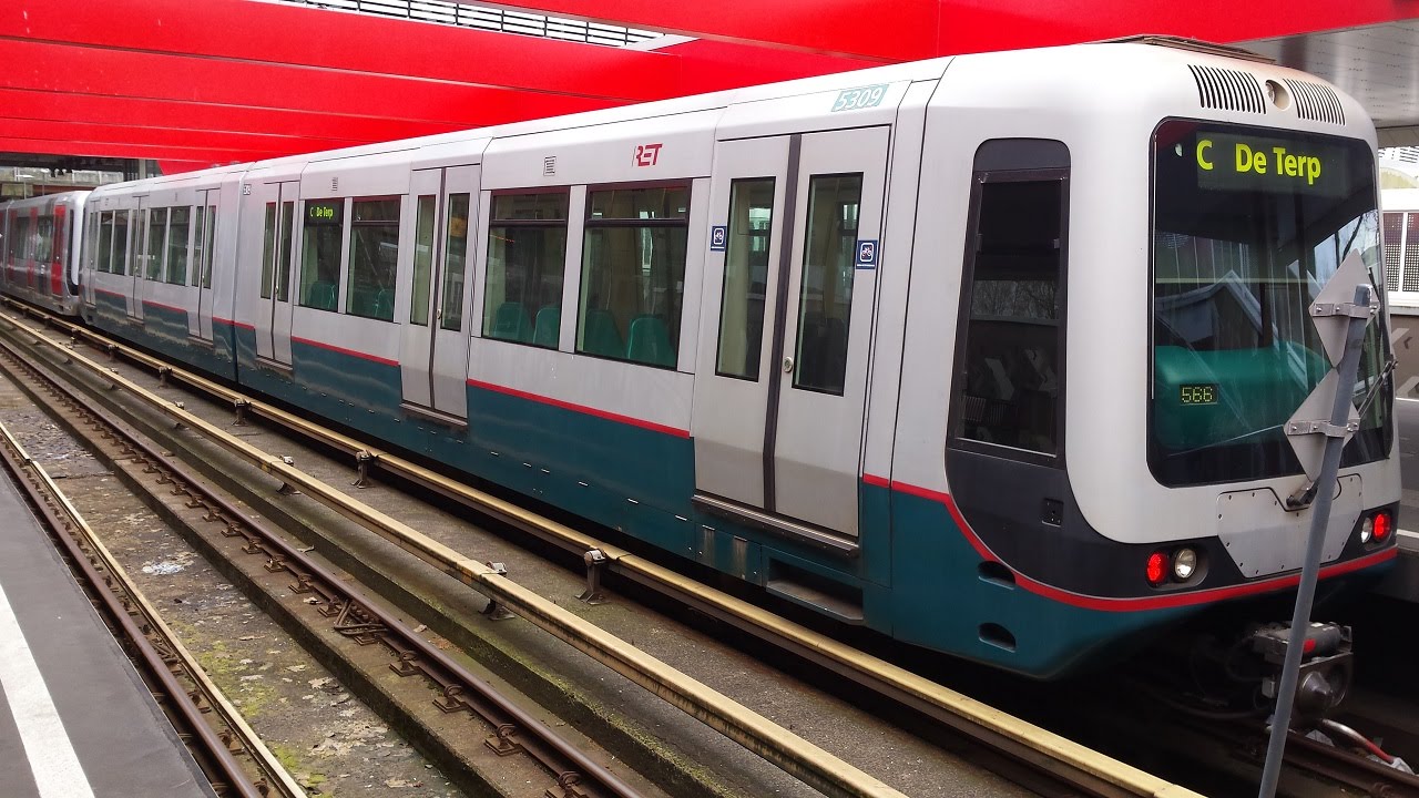 RET Metro 5409 (3*Type S+B) en 5309 (3*Type B) op Kralingse Zoom, metrolijn C