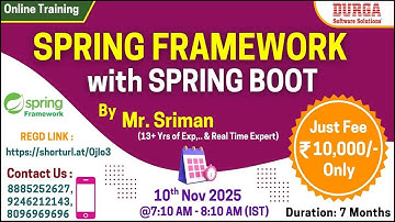 SPRING Framework with SPRING BOOT Online Training @ DURGASOFT